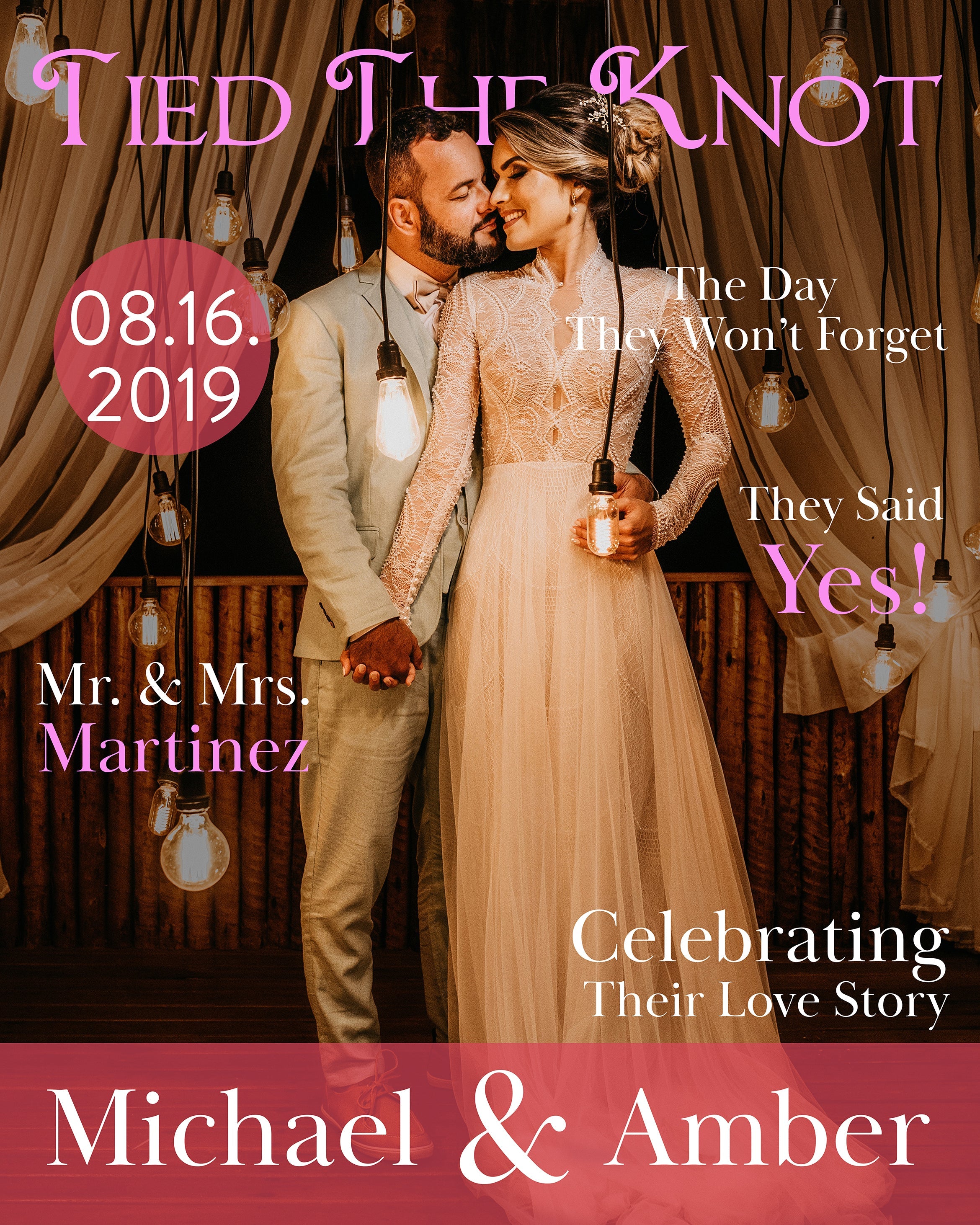 Magazine Cover Wedding Welcome Sign