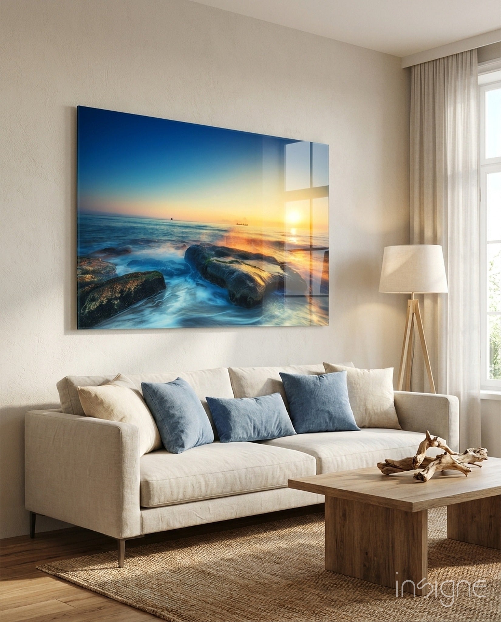 Sea View Glass Wall Art