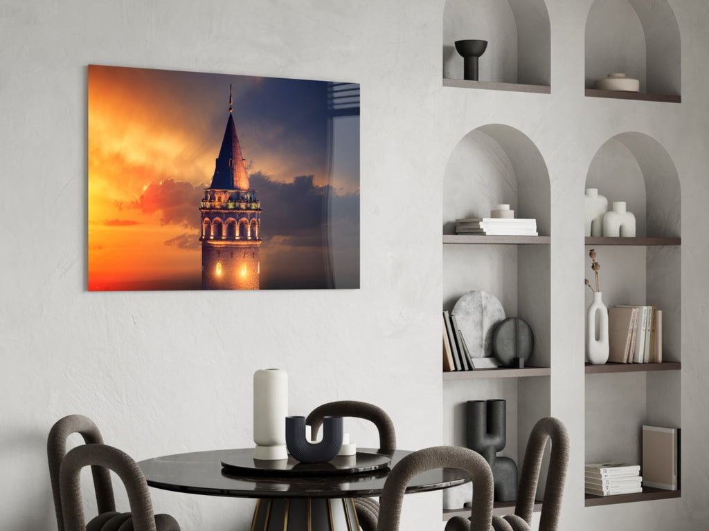 Galata Tower Glass Wall Art