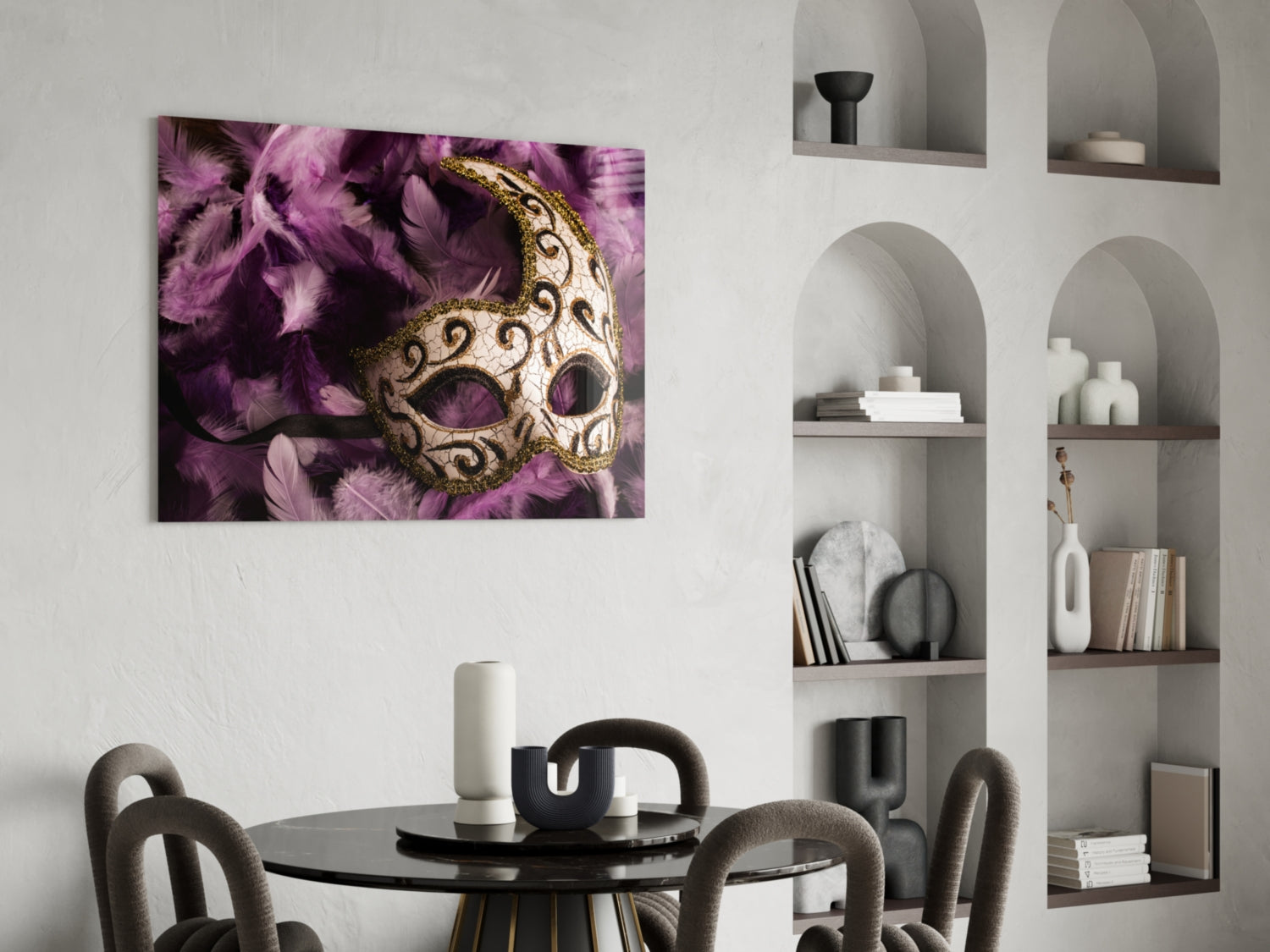 Venetian Mask Glass Wall Art