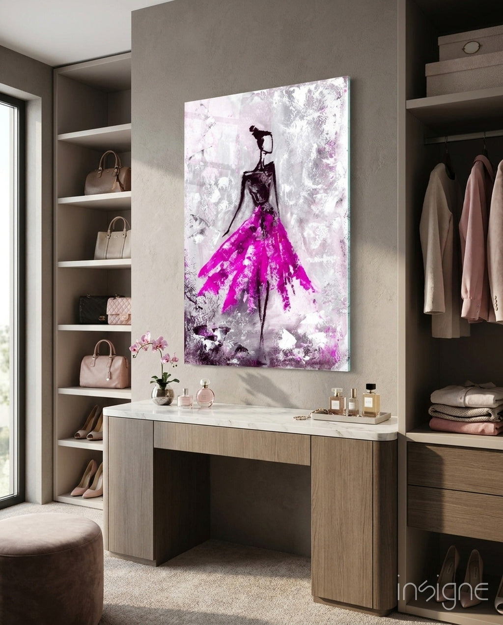 Woman (Pink) Glass Wall Art