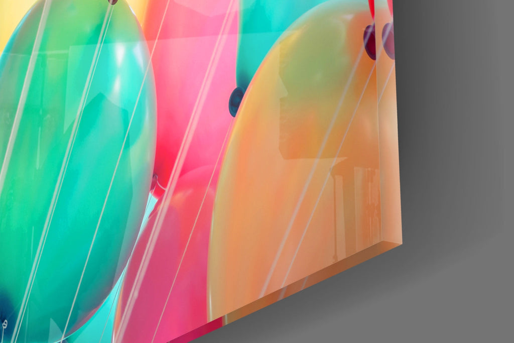 Balloons Glass Wall Art