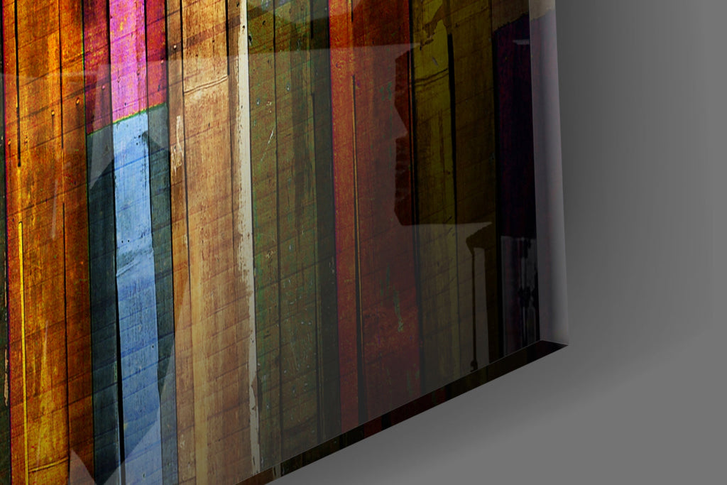 Painted Wood Glass Wall Art