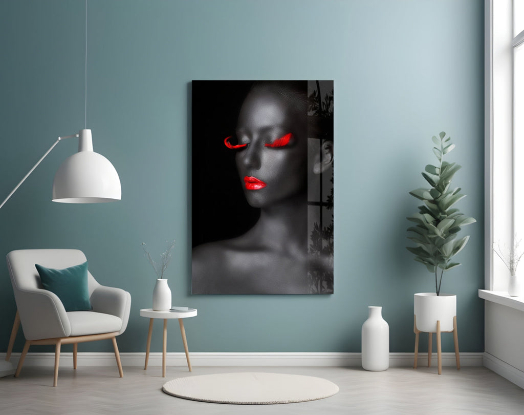 Woman Portrait 7 Glass Wall Art