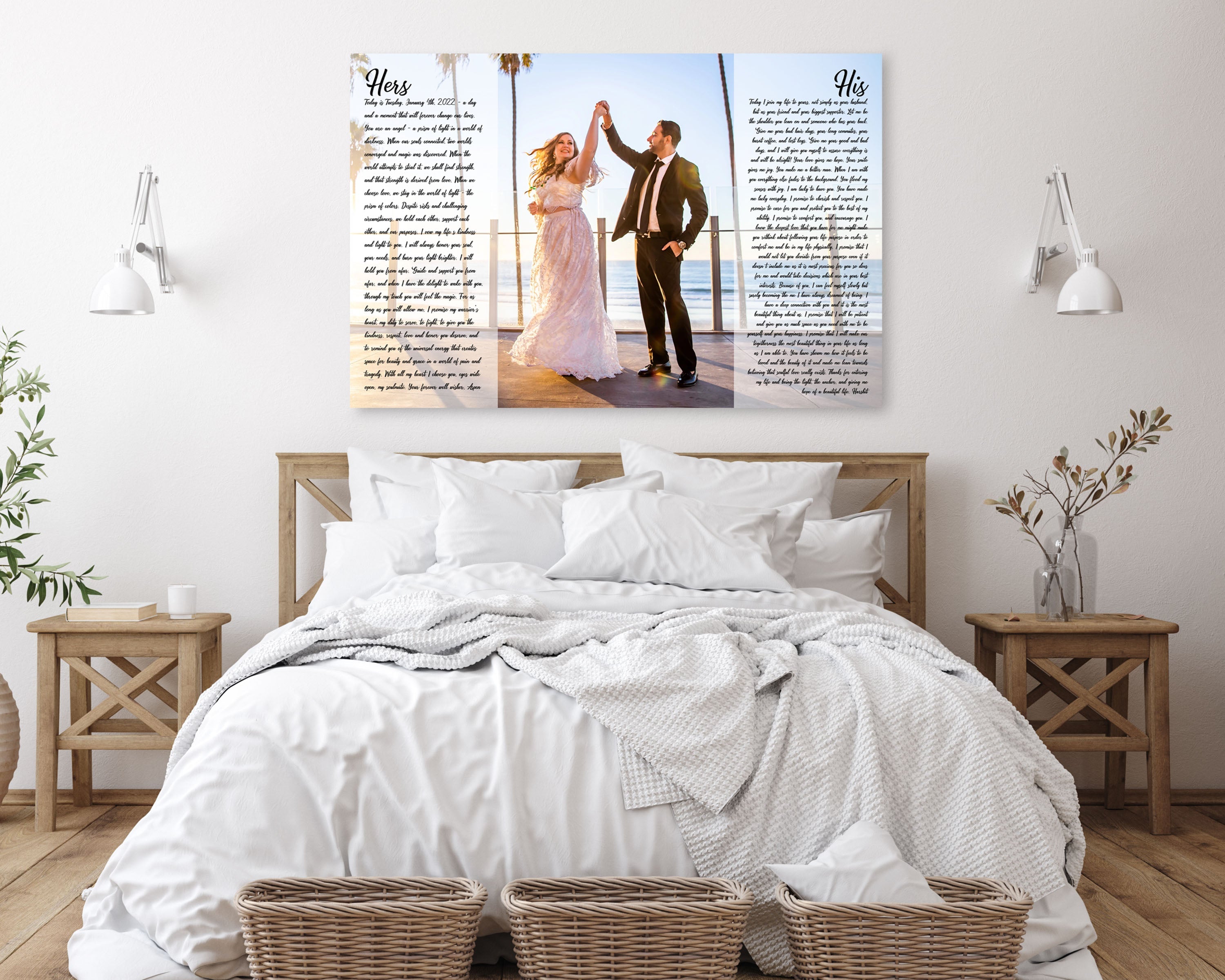 His And Hers Vows With A Photo Second Anniversary Gift