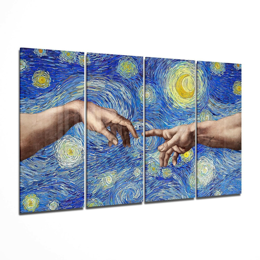 The Creation 4 Pieces Mega Glass Wall Art (59"x36")