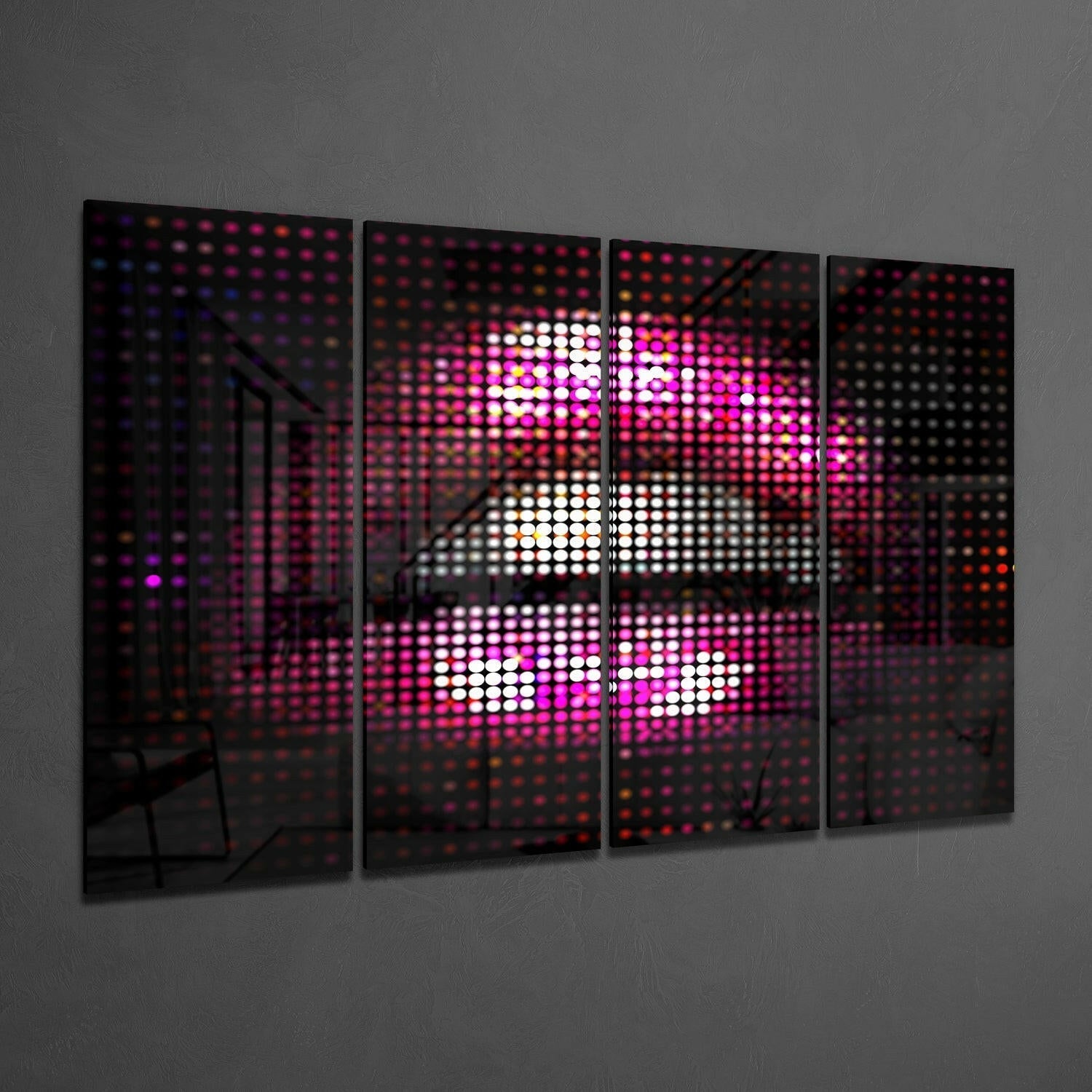 Lips 4 Pieces Mega Glass Wall Art (59"x36")