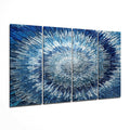 Blue Spiral 4 Pieces Mega Glass Wall Art (59"x36")