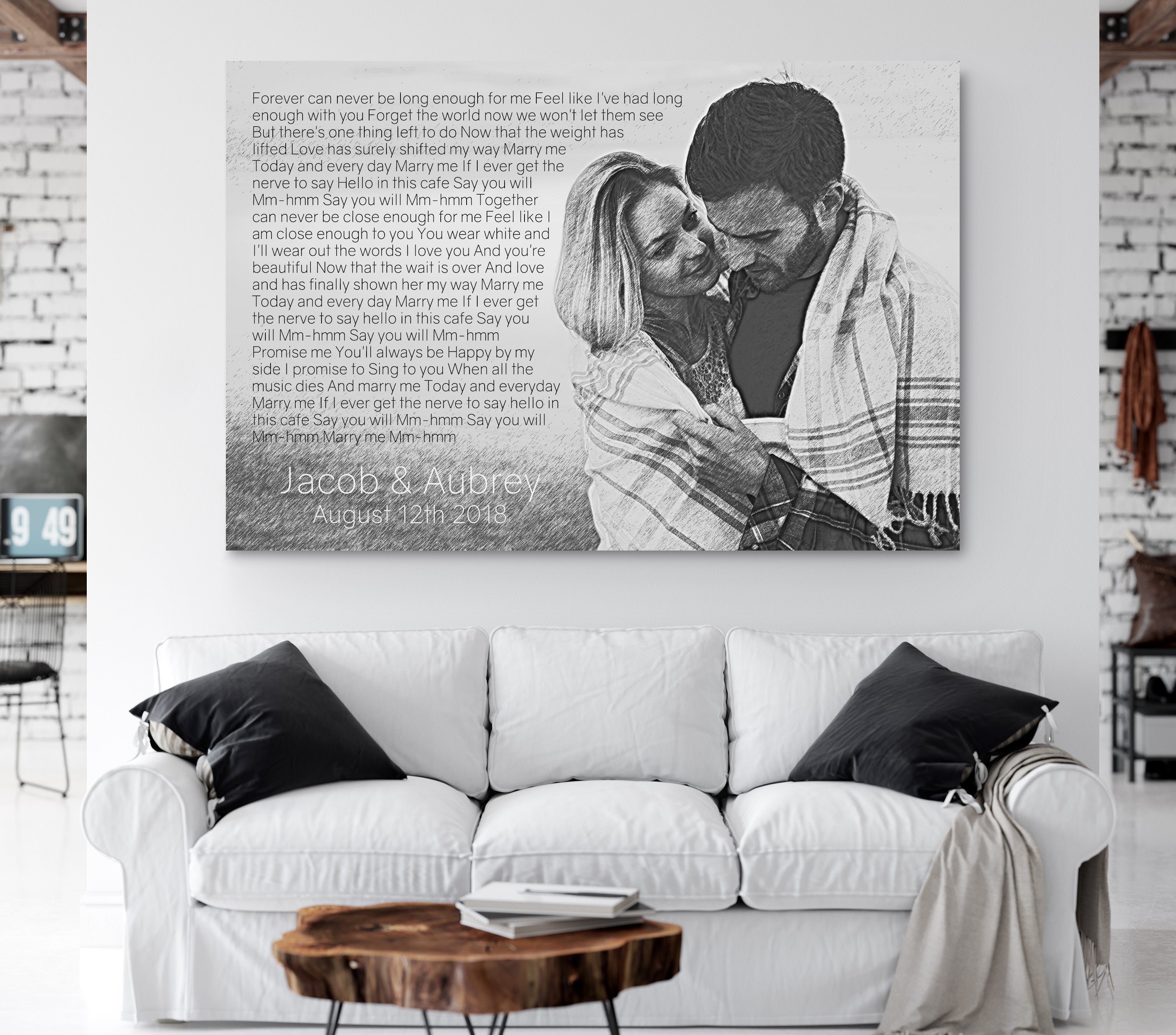 Photo To Pencil Sketch Song Lyrics On Canvas