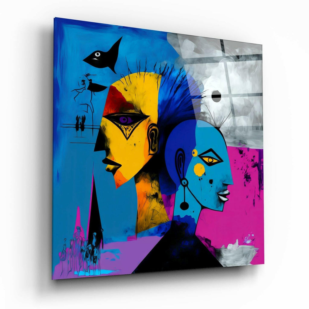 Picasso's Mind Glass Wall Art  || Designers Collection
