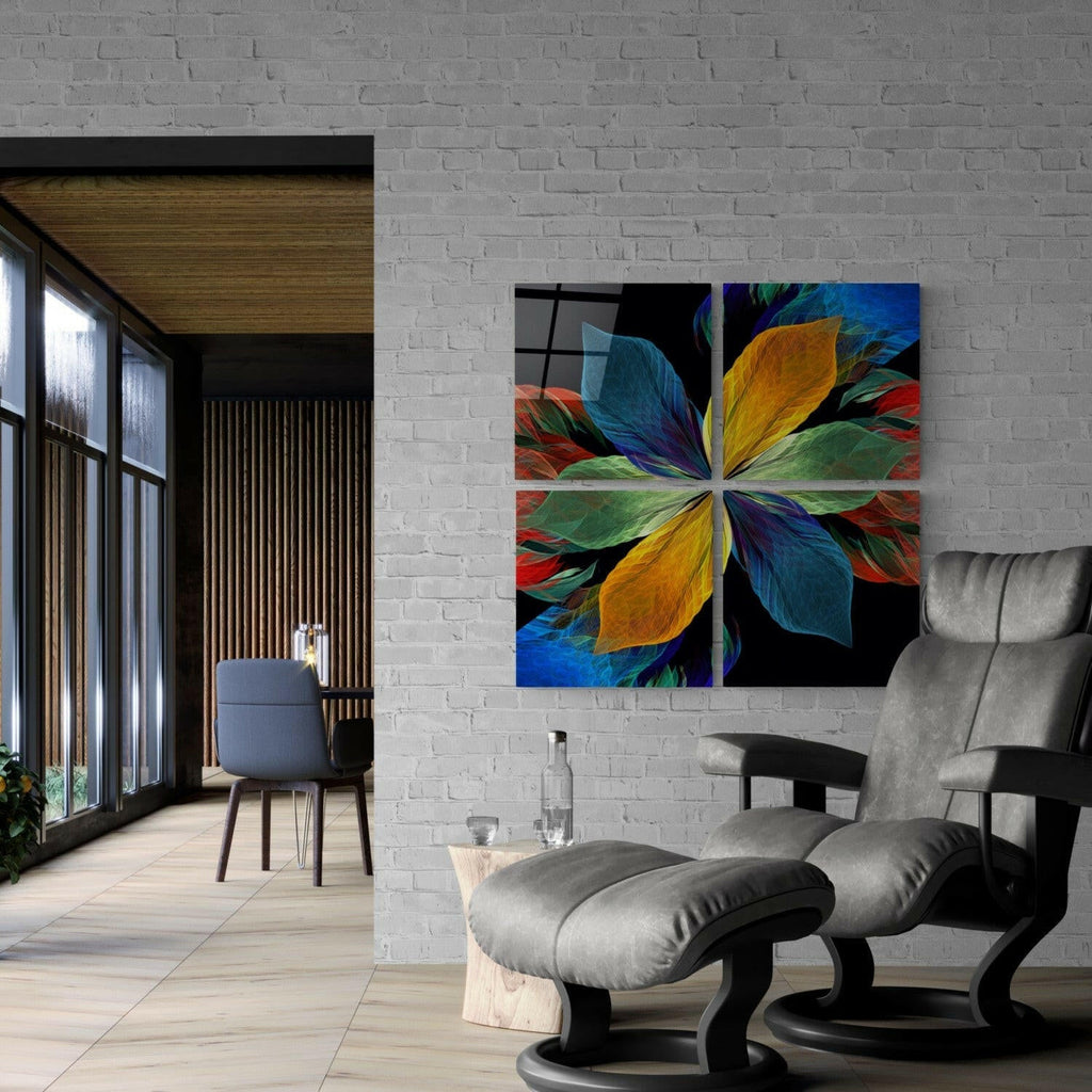 Fortune Flower Quadro Glass Wall Art