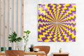Yellow Illusion Quadro Glass Wall Art