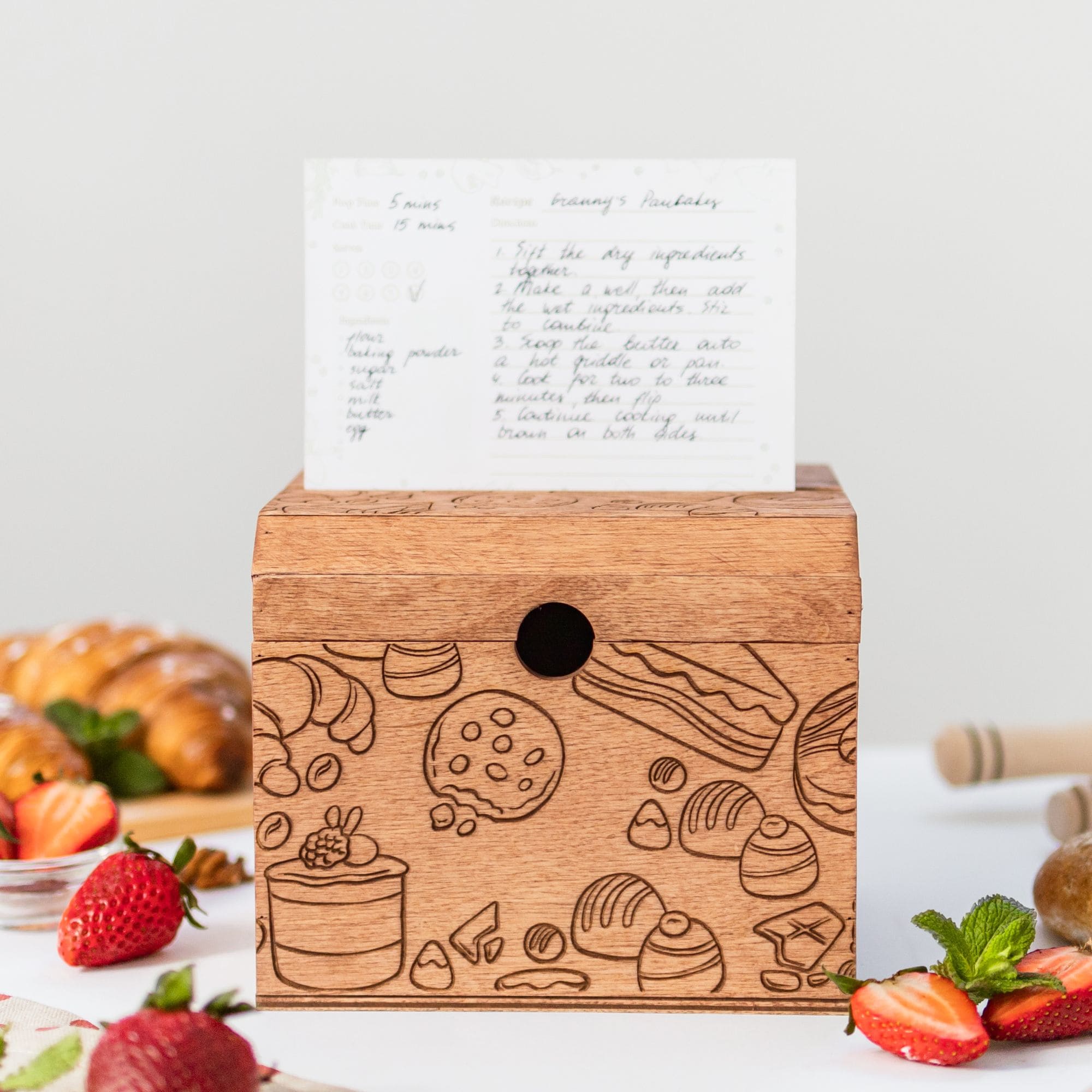 Wooden Recipe Box – Pastries Collection