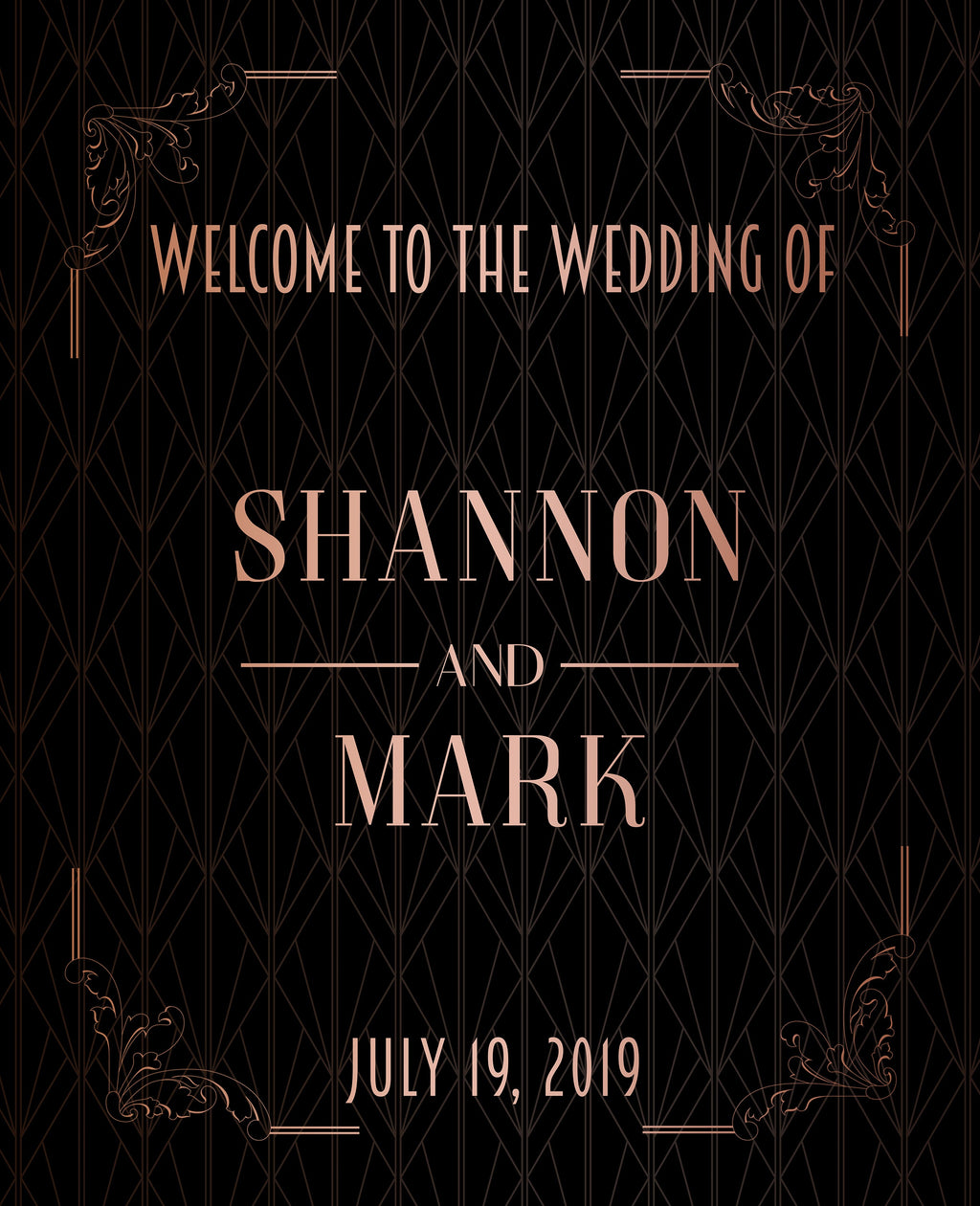 Rose Gold Wedding Sign