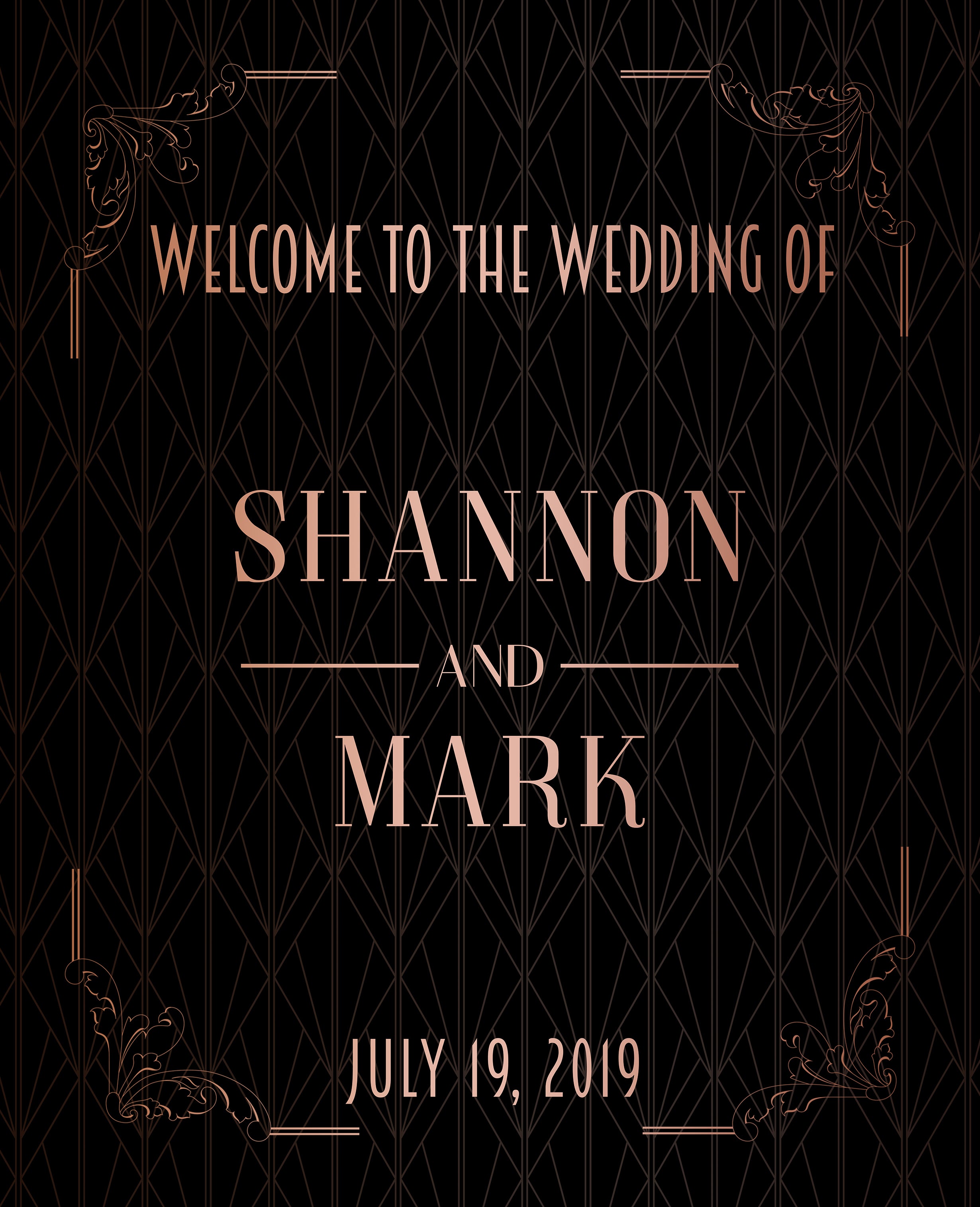 Rose Gold Wedding Sign
