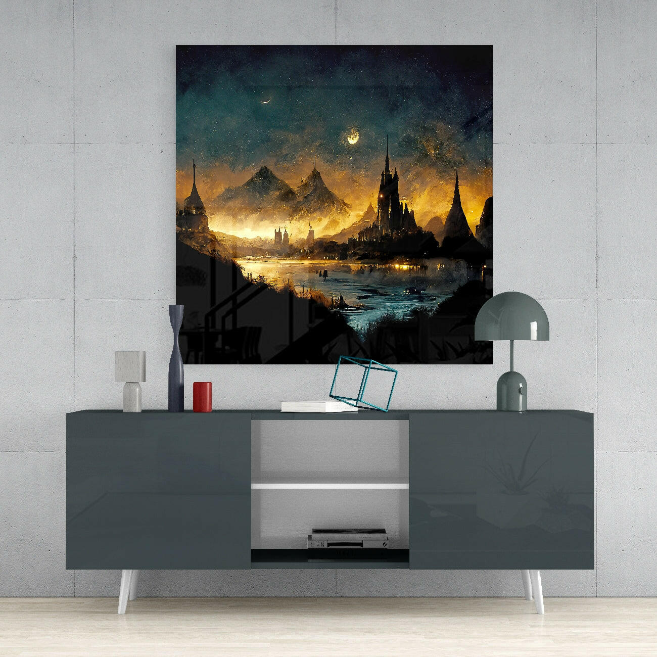 Lost City Glass Wall Art  || Designer Collection
