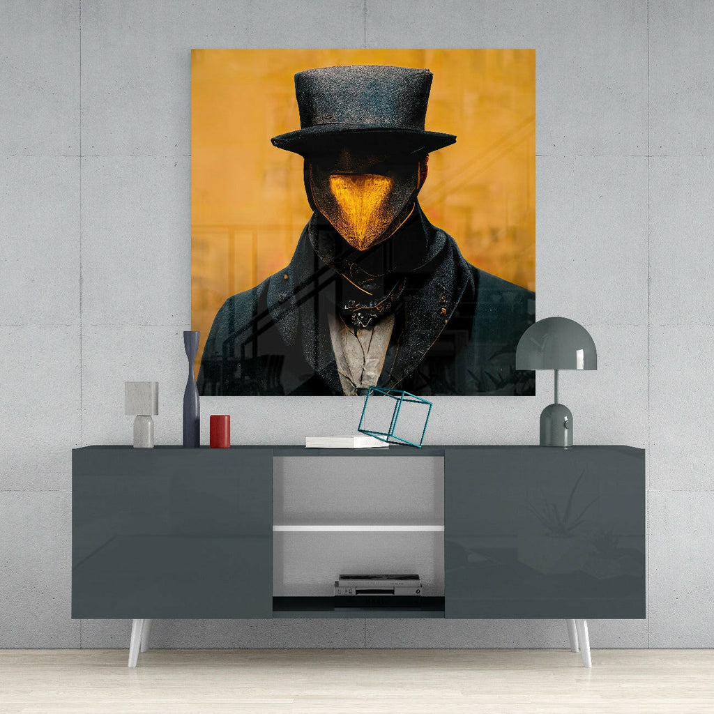 The Beak Behind the Masks Glass Wall Art  || Designer Collection