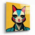Ms. Cat Glass Wall Art  || Designer Collection