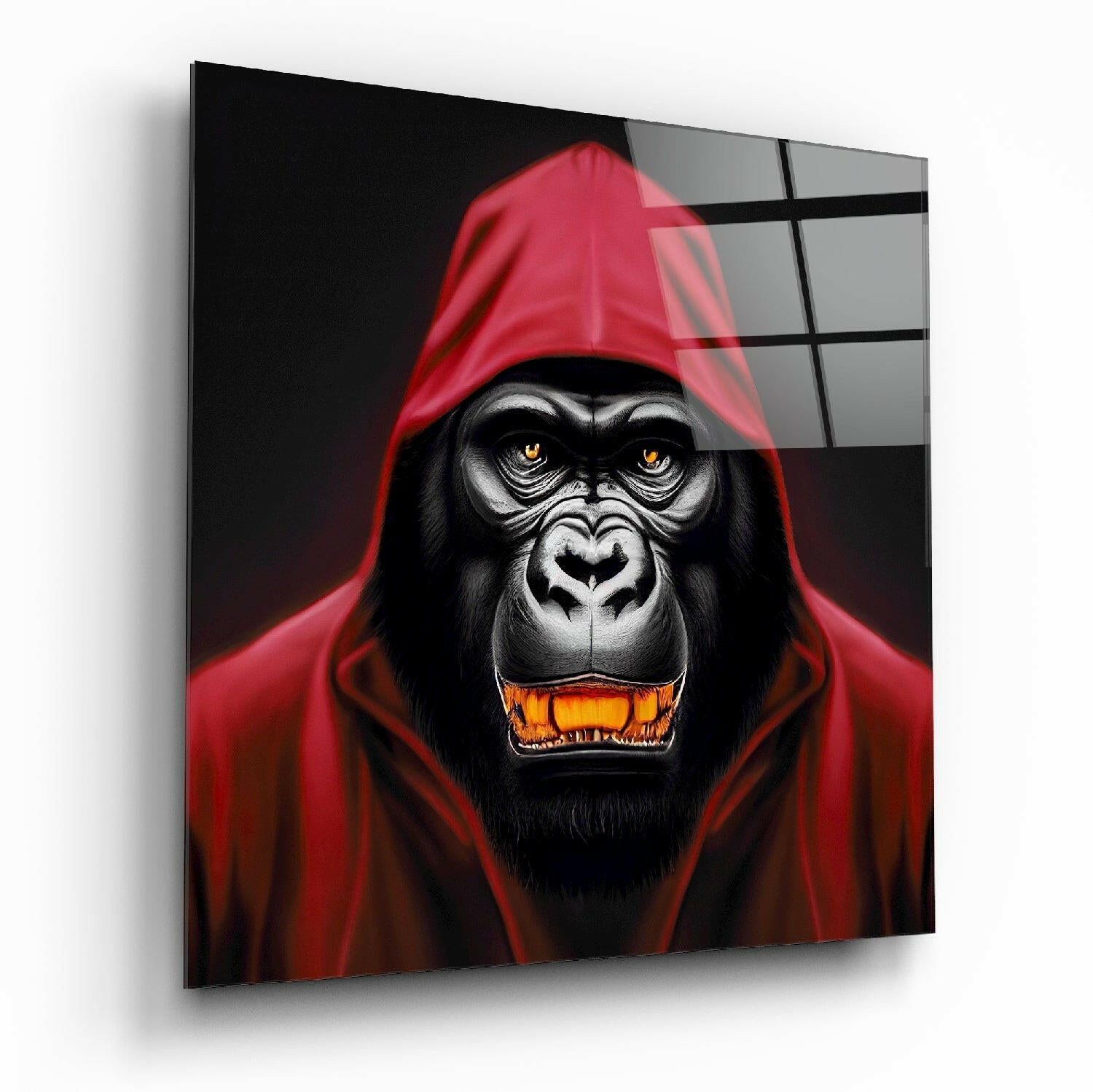Angry Smile Glass Wall Art  || Designers Collection