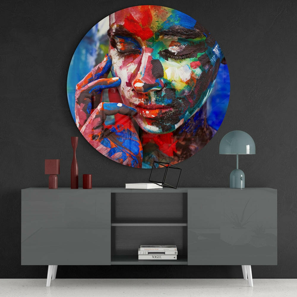Colored Sadness Glass Wall Art