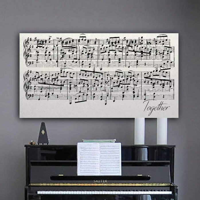 Sheet Music On Canvas Second Anniversary Gift