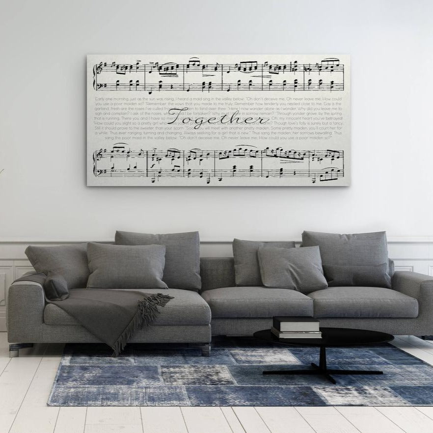 Sheet Music Song Lyrics On Canvas