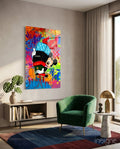 Mickey in the World of Brands Glass Wall Art || Designer Collection