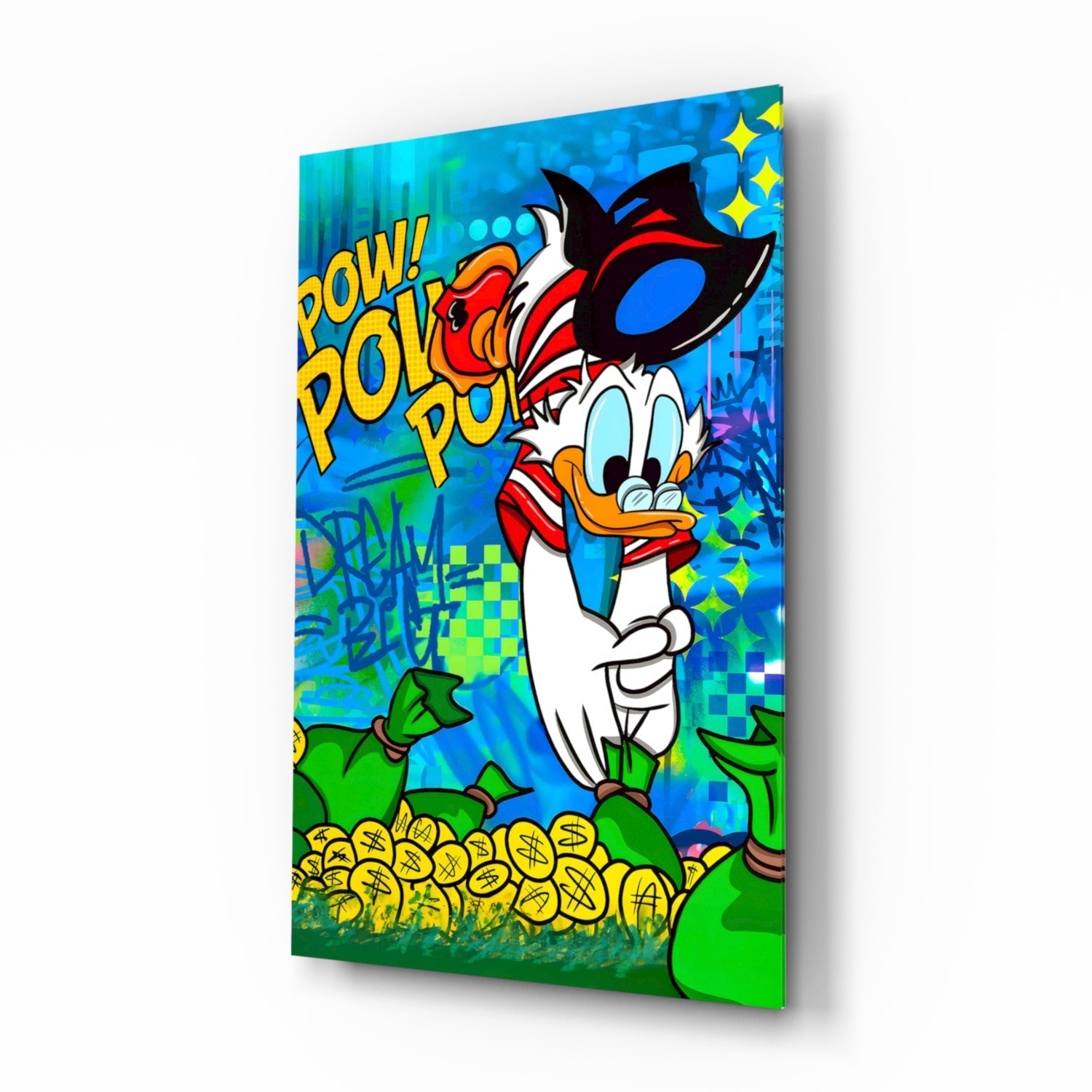 Donald the Money Man Glass Wall Art || Designer Collection