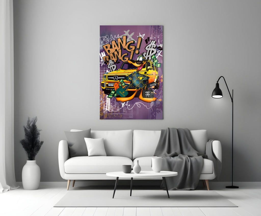 Daffy Luxury and Speed Glass Wall Art || Designer Collection
