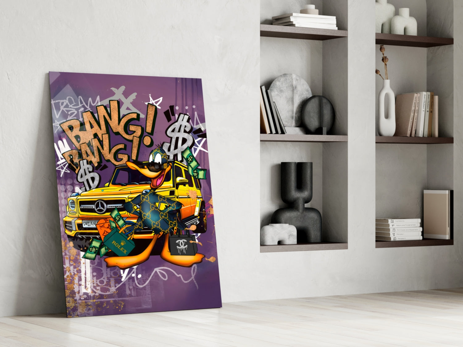 Daffy Luxury and Speed Glass Wall Art || Designer Collection