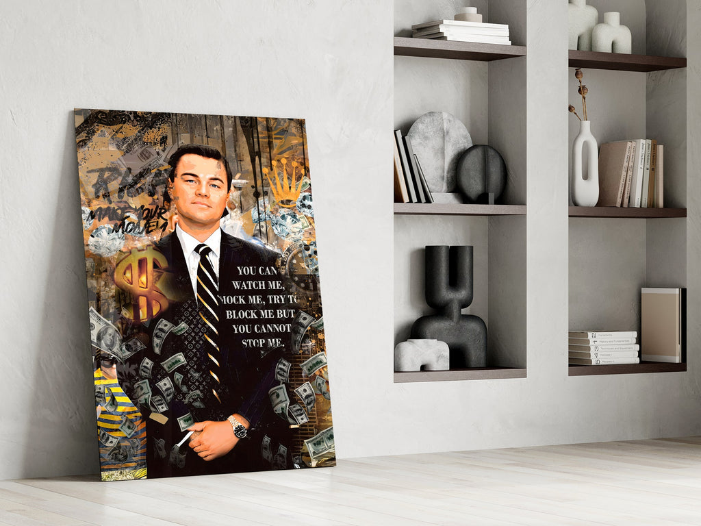 The Wolf of Wall Street Glass Wall Art || Designer Collection