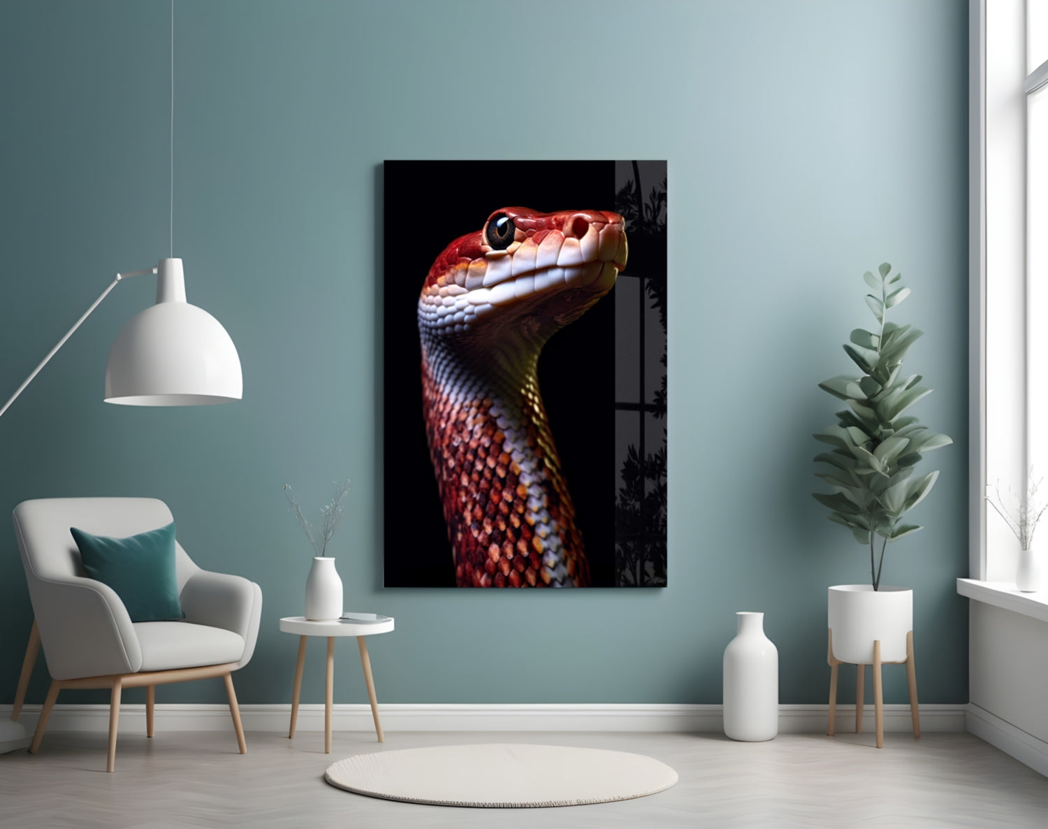 Eyes of the Fiery Serpent Glass Wall Art || Designer Collection
