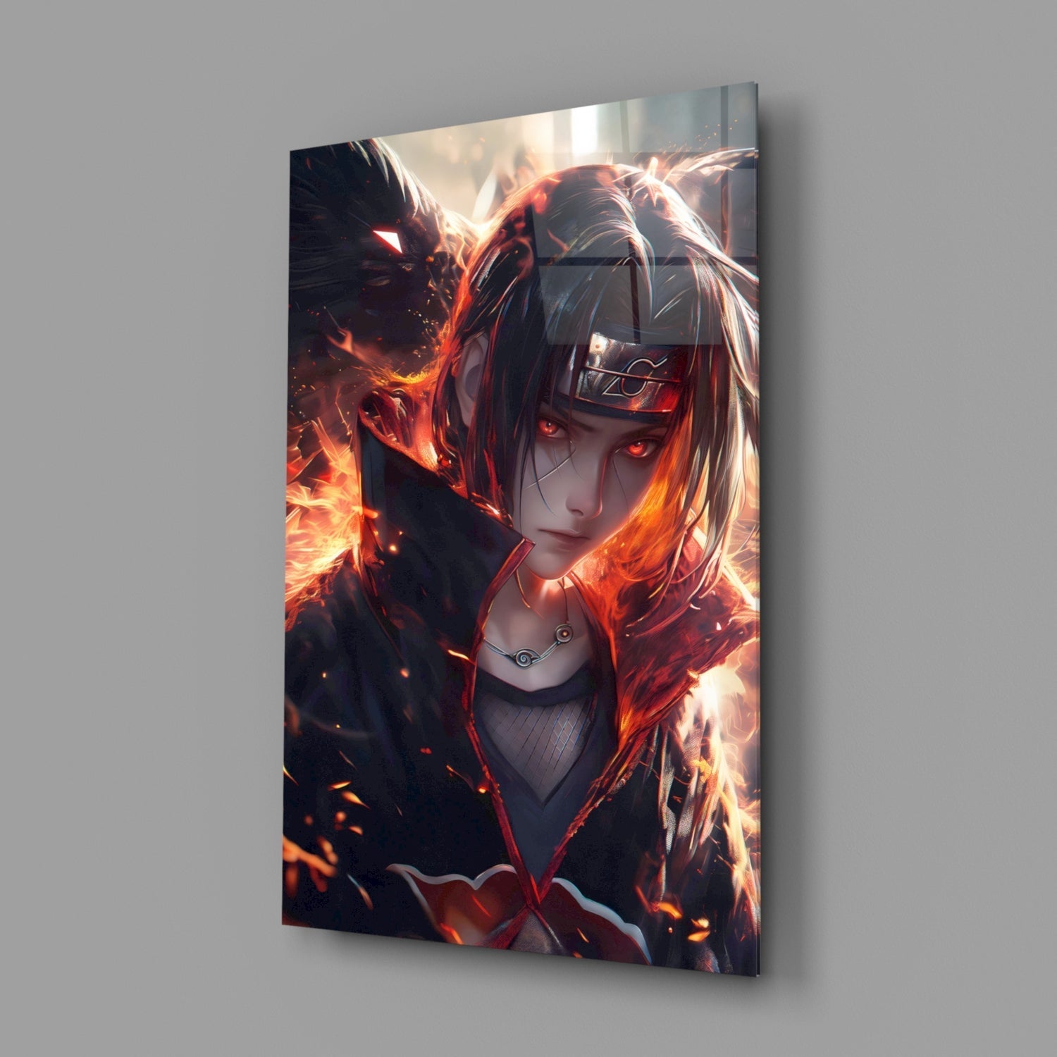 Itachi and Susanoo's Shadow Glass Wall Art || Designer Collection