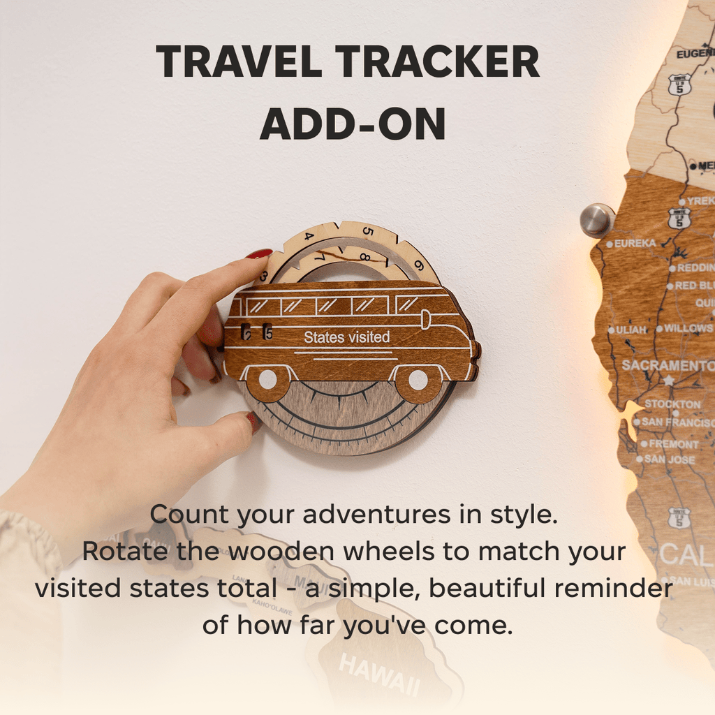 Travel Tracker 3D Wooden USA Map – Multicolor