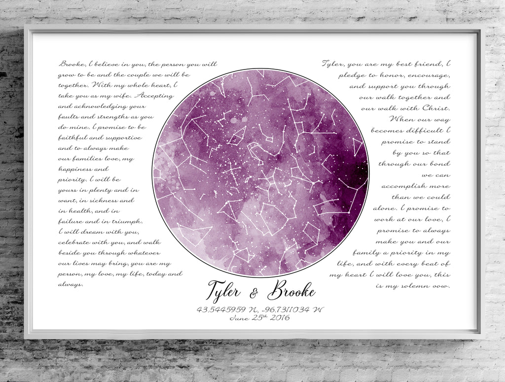 Watercolor Custom Star Map
