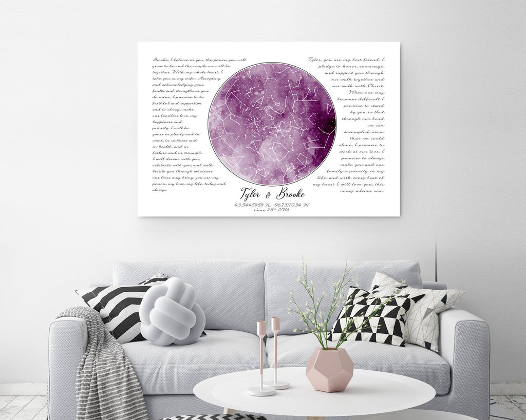 Watercolor Custom Star Map