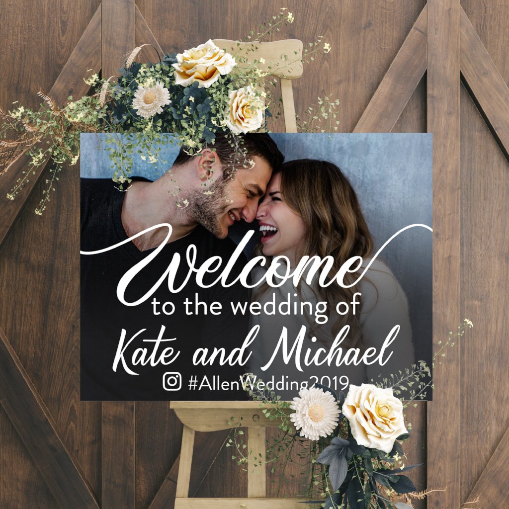 Wedding Hashtag Sign - Wedding Welcome Sign