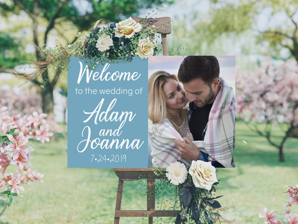 Wedding Welcome Sign - Picture and Names