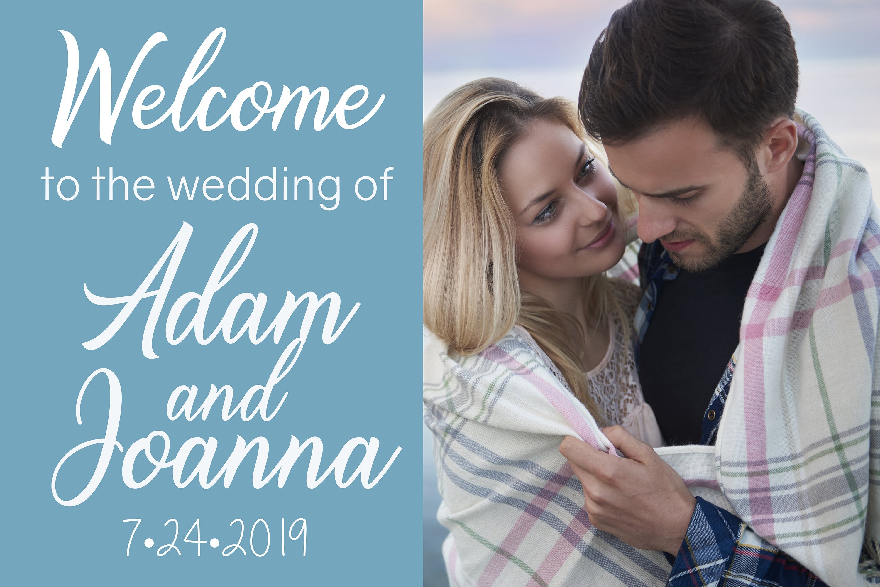 Wedding Welcome Sign - Picture and Names