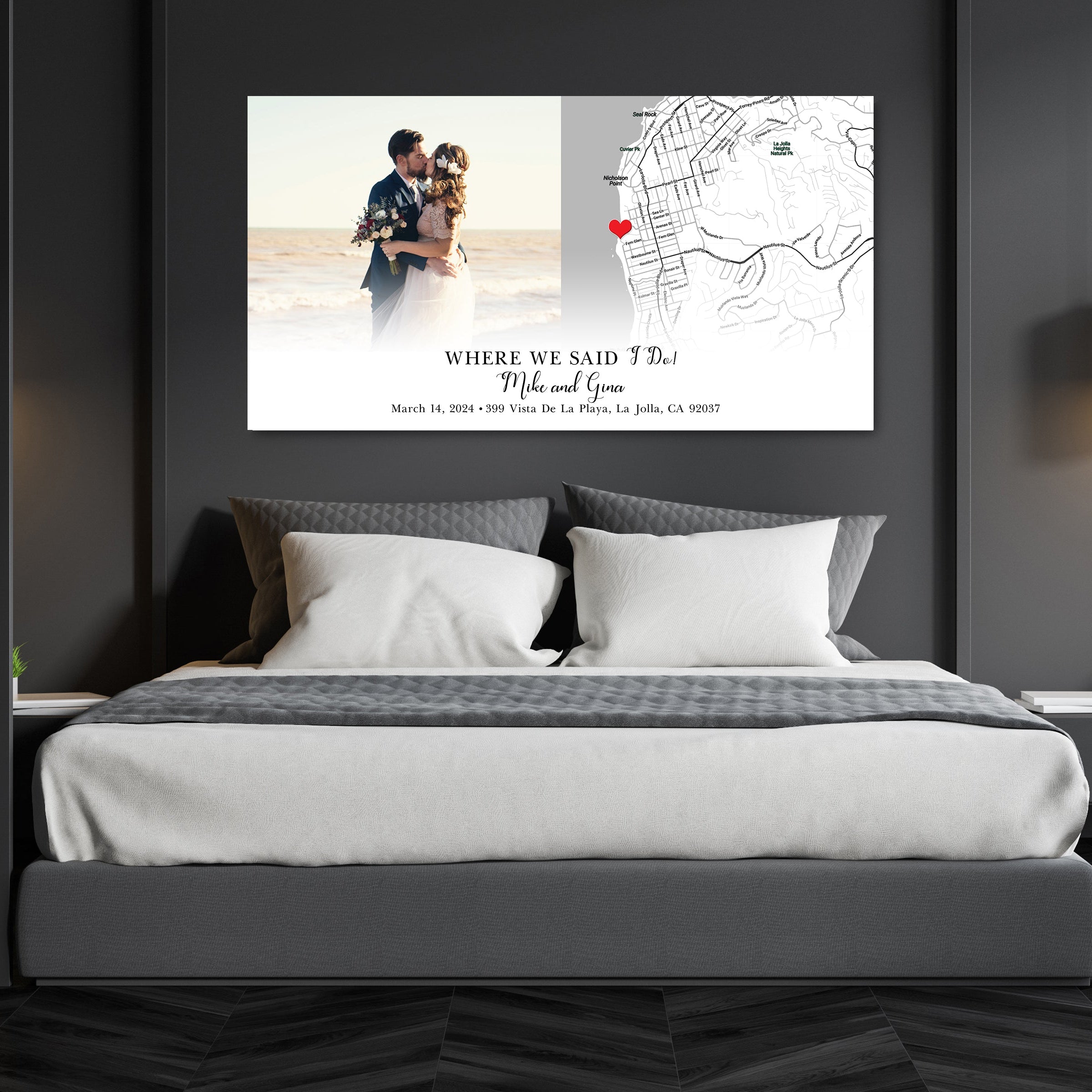 Personalized Wedding Location Map gift