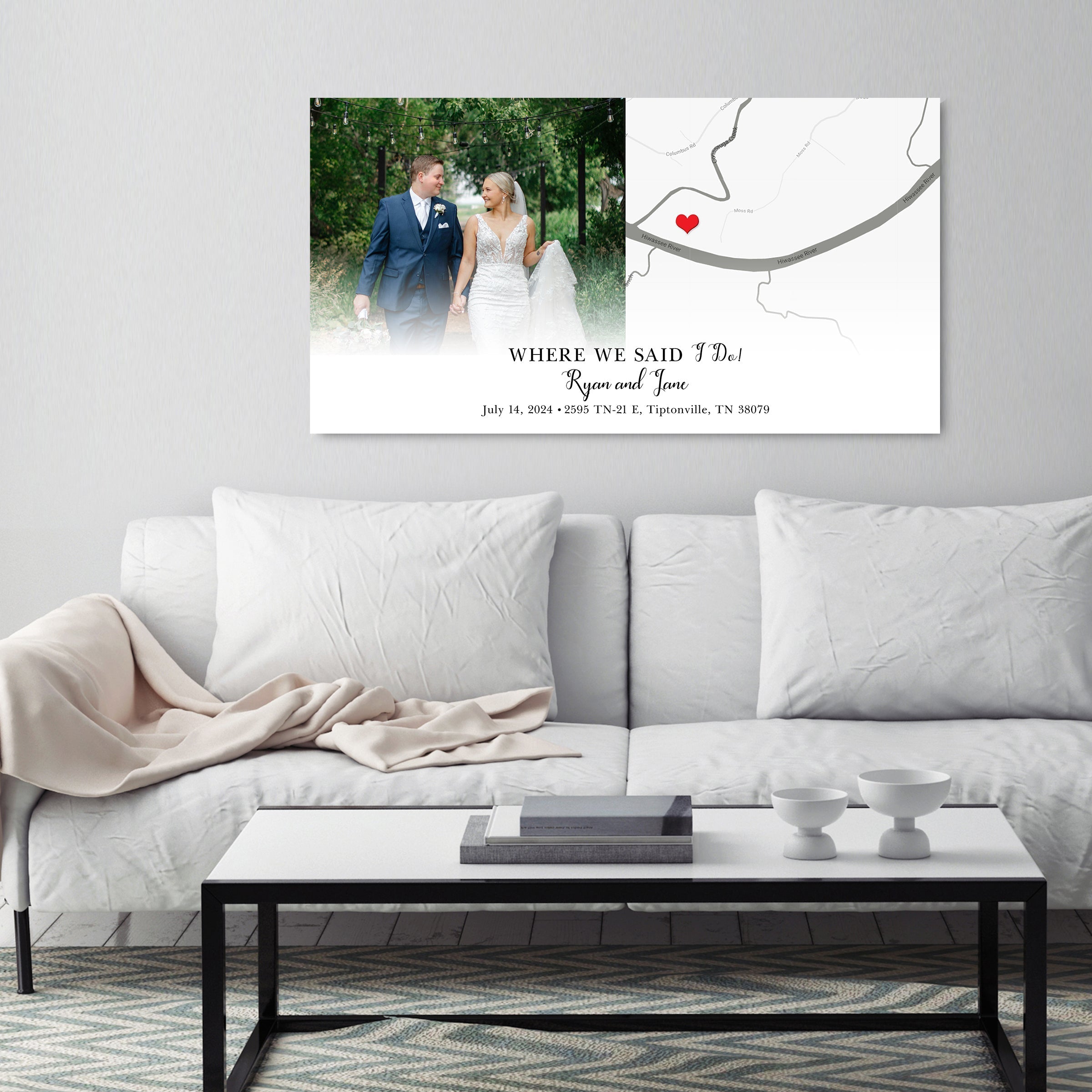 Personalized Wedding Location Map gift