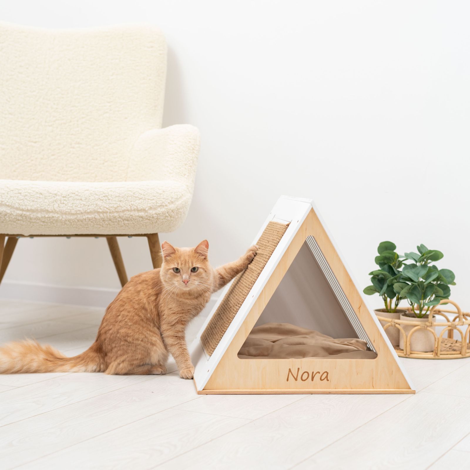 Stylish Wooden Cat Houses - White