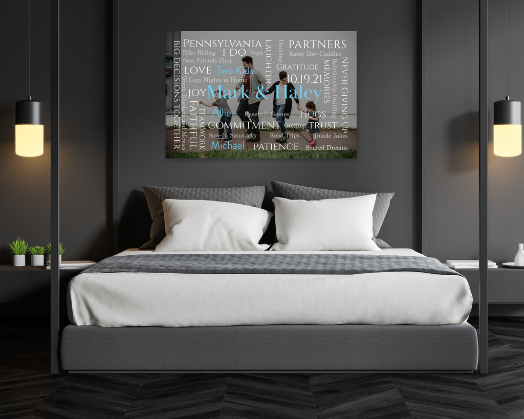 Personalized Word Art Photo Design: Custom Typography Overlay