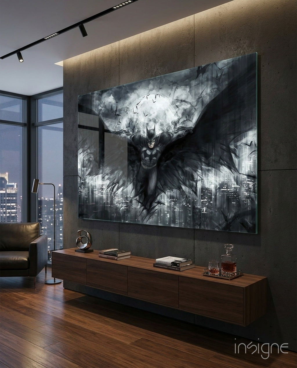 Batman Wings Glass Wall Art