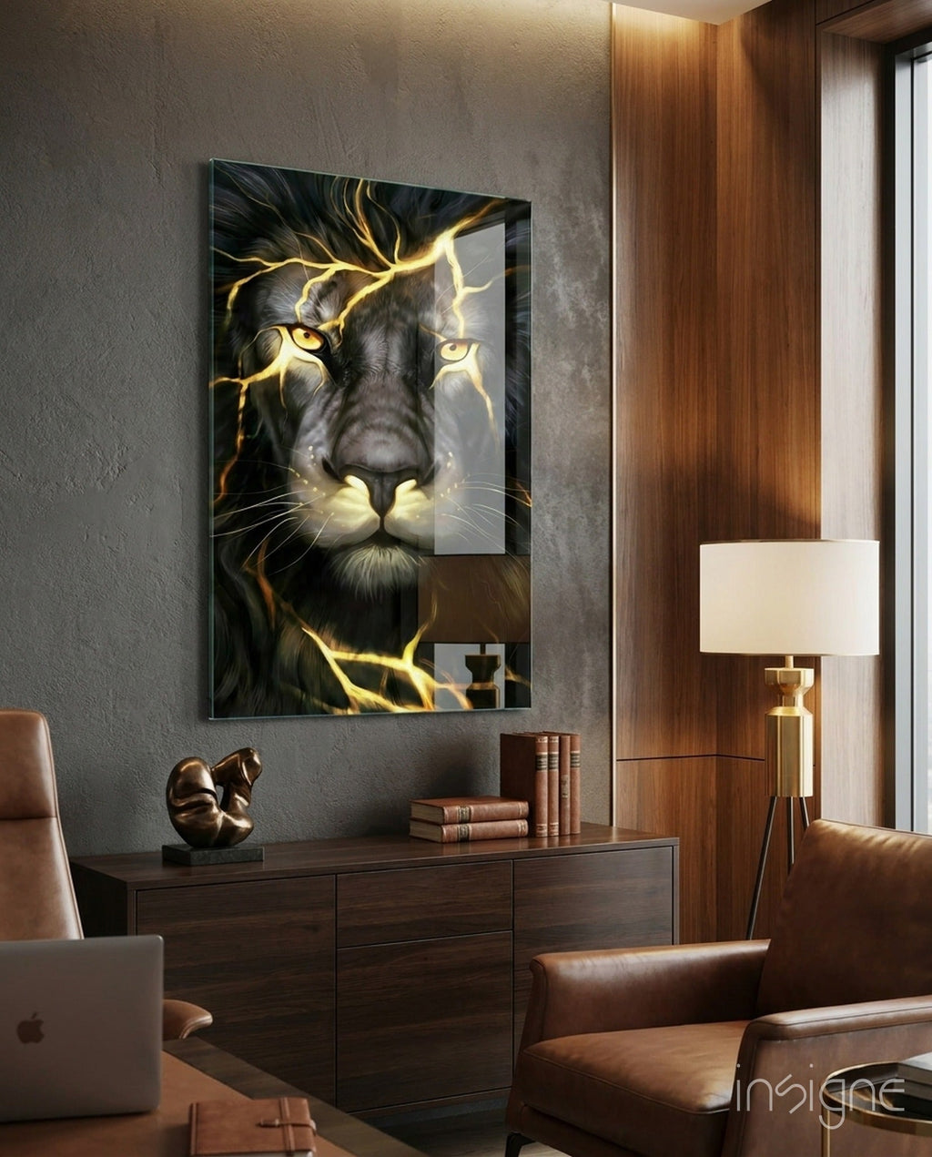 Lion Glass Wall Art
