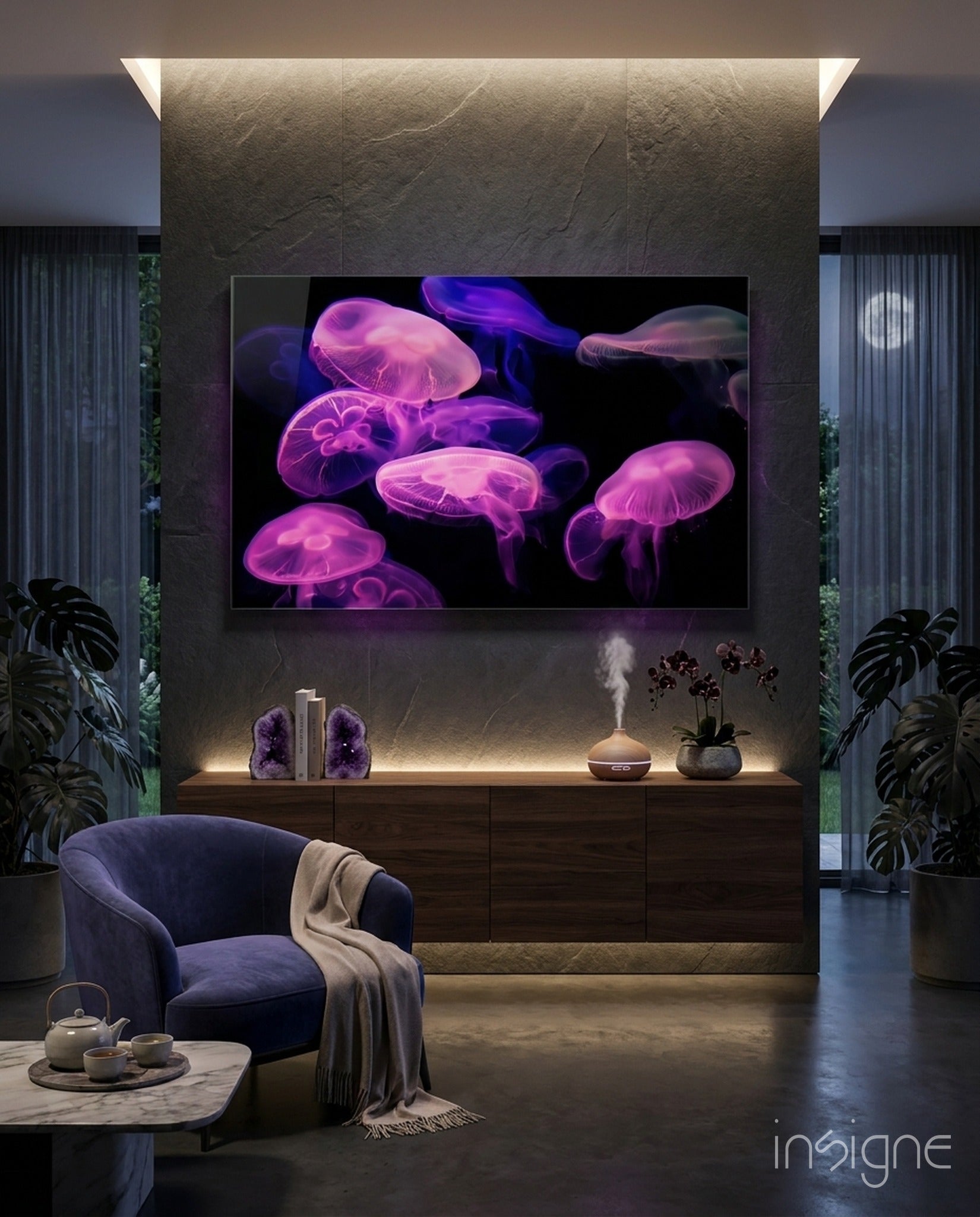Jellyfish Glass Wall Art