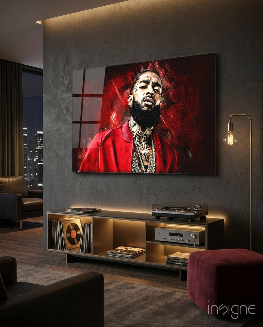Nipsey Hussle Glass Wall Art