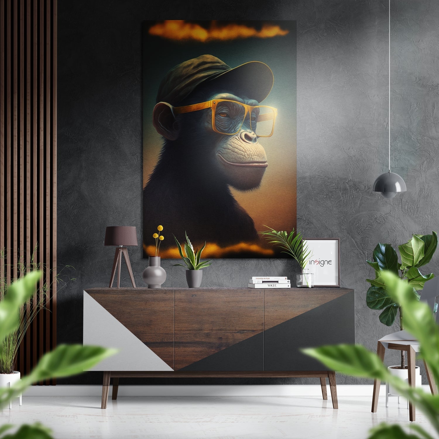 Wise Monkey Brushed Aluminum Dibond Wall Art