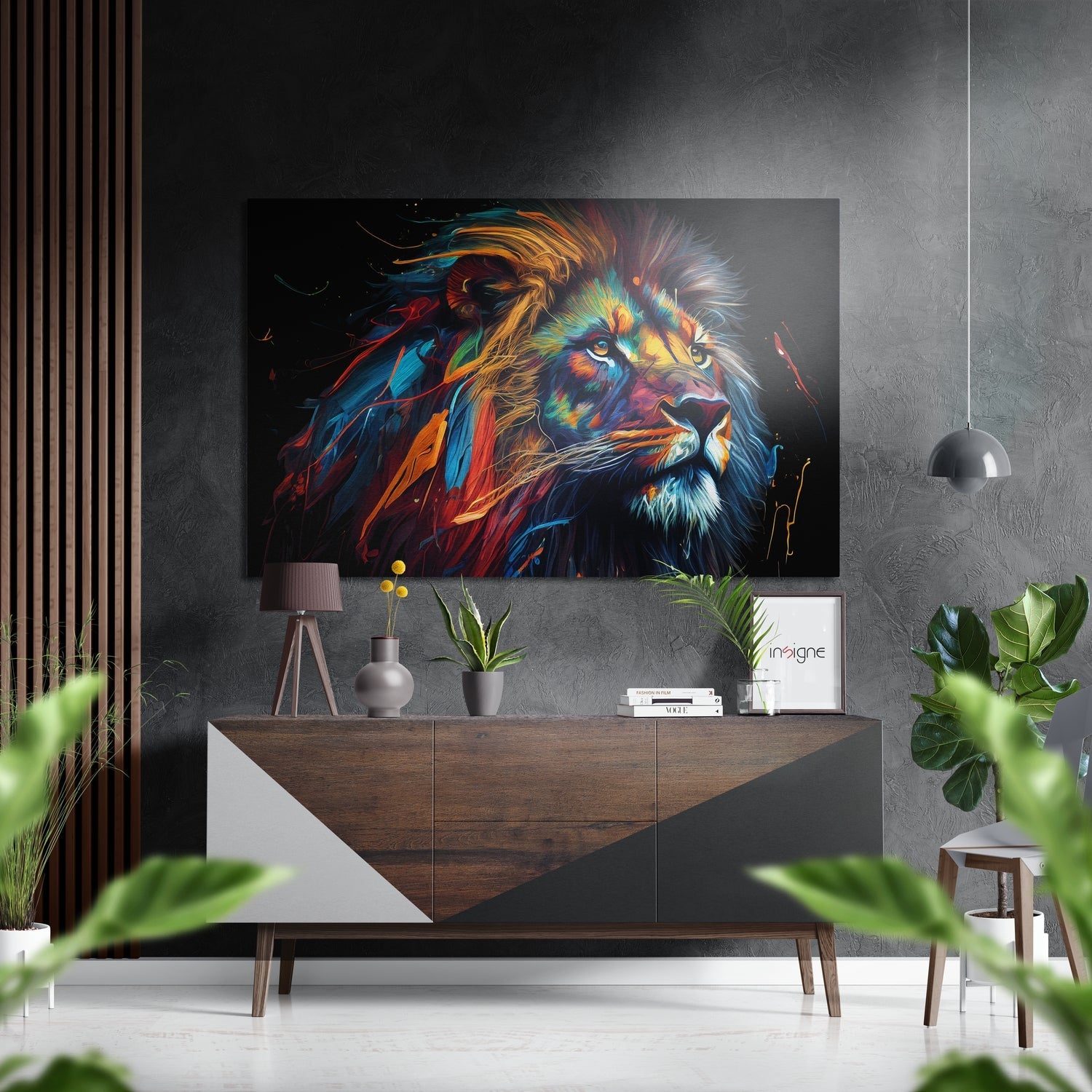 Lion Brushed Aluminum Dibond Wall Art