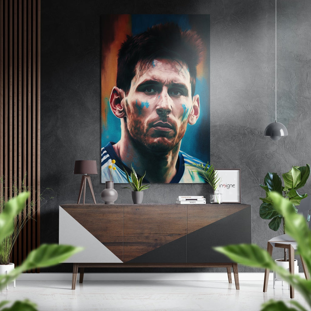 Messi Brushed Aluminum Dibond Wall Art